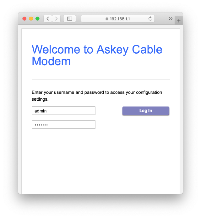 Login del router